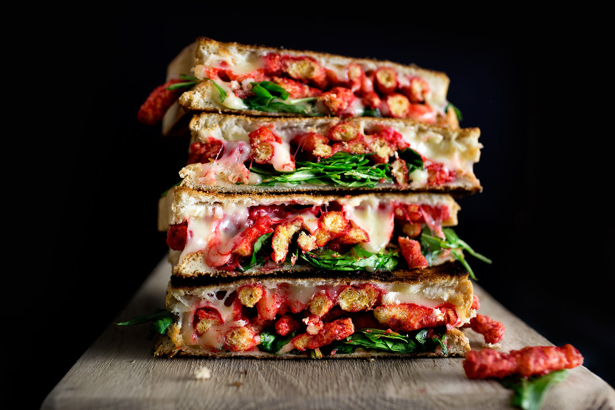 Flamin' Cheetos Arugula Grilled Cheese | Hot Cheetos Recipes For A Spiced Up Summer | Homemade Recipes