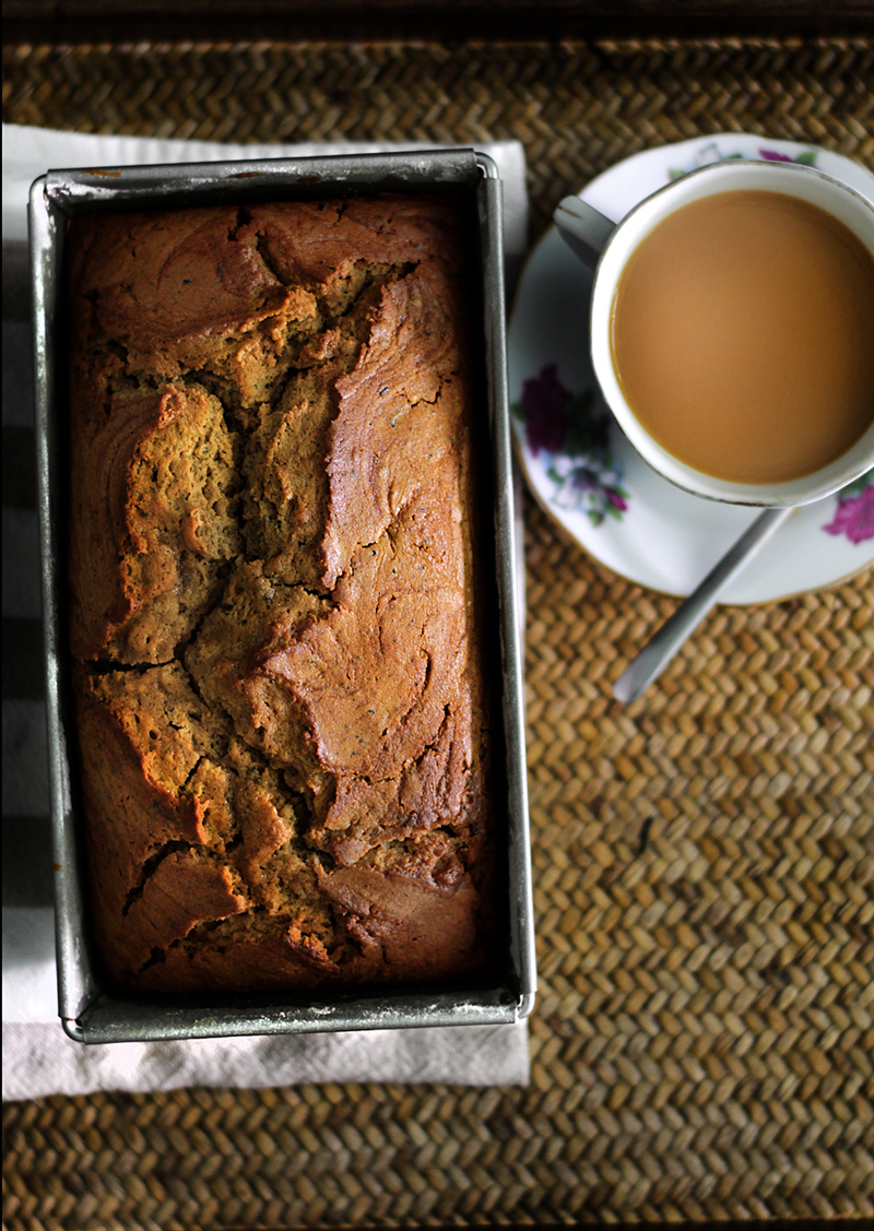 breakfast milk tea & honey pound cake Lady and Pups