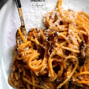 spicy cheesy. gochujang spaghetti