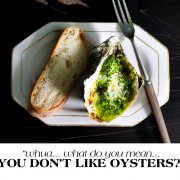 GREEN BUTTER GRILLED OYSTERS