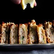 PORKY, GINGERY SHRIMP TOASTS