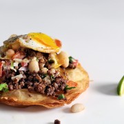 EASY MOLE-D BEEF TOSTADAS