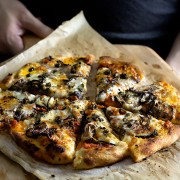 Eggplant parmesan pizza w/ crispy capers