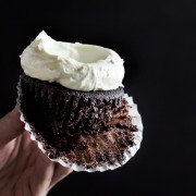 sea salt buttercream on a chocolate cupcake