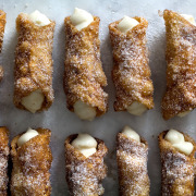mini dumpling wrapper maple cannoli