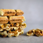 BRIOCHE WAFFLE STUFFED W/ GROUND PEANUT BRITTLE