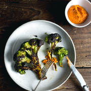 AMAZING BROCCOLI STEAKS W/ RED CHILI SAMBAL ROMESCO