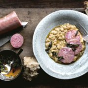 FRANCE PART I, and Lyonnaise sausage w/ warm beans and sage butter