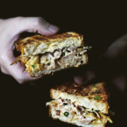 CHICKEN CONFIT GRILLED CHEESE SANDWICH