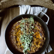ONE-POT SICHUAN SAUSAGE (OR ANY SAUSAGE) RICE W HERBS SALAD