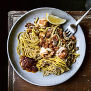 Singapore hawker marathon:  Hokkien prawn mee (prawn bisque stir-fried noodle)