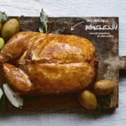 Boneless turkey purse w/ stuffings and peppercorn gravy