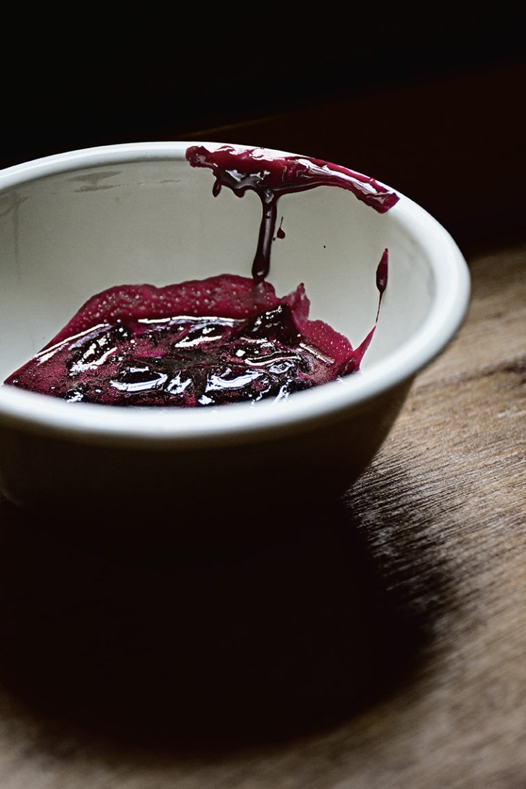 Goat cheese and cherry swirl ice cream Lady and Pups