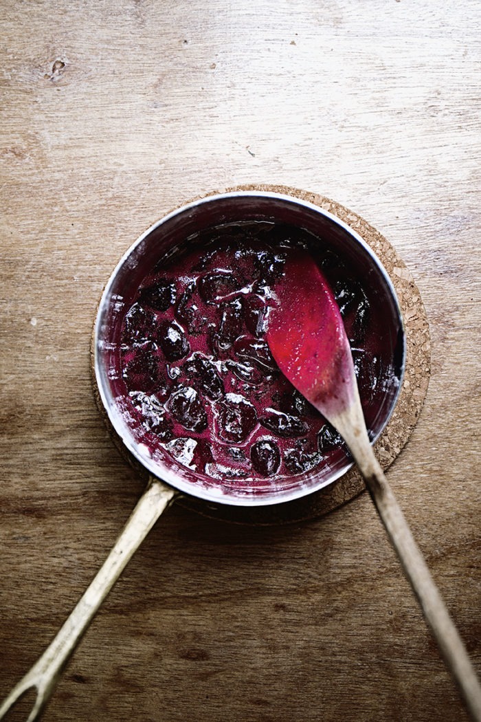 Goat cheese and cherry swirl ice cream Lady and Pups