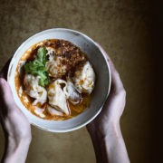 Cookbook Preview - Shrimp wontons w/ spicy coconut shrimp oil
