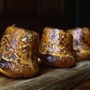 Brûlée Coconut, Palm Sugar, Pork floss sticky buns